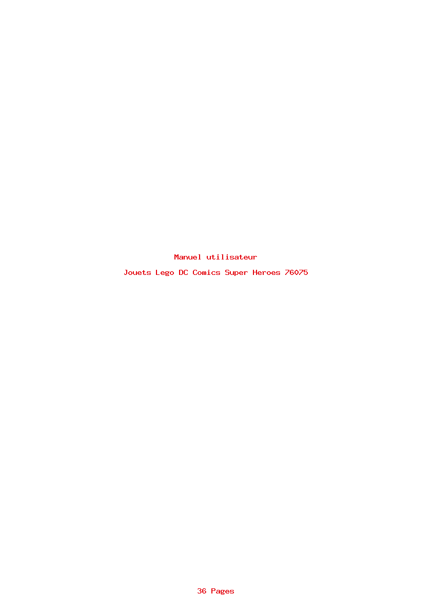 Page 1 de la notice Manuel utilisateur Lego DC Comics Super Heroes 76075
