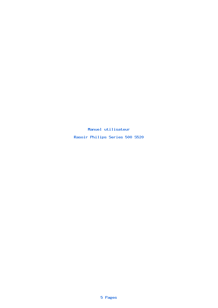 Page 1 de la notice Manuel utilisateur Philips Series 500 S520