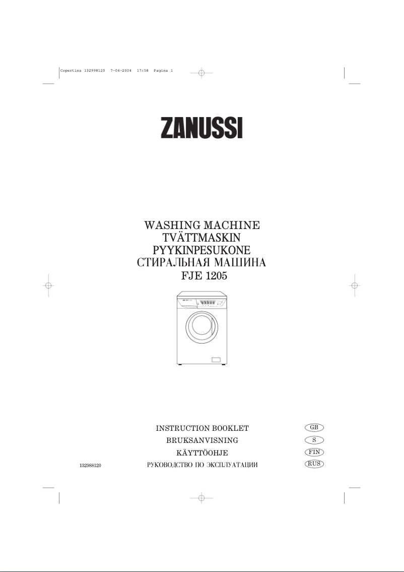 Página 1 del manual Manual de usuario Zanussi FJE 1205