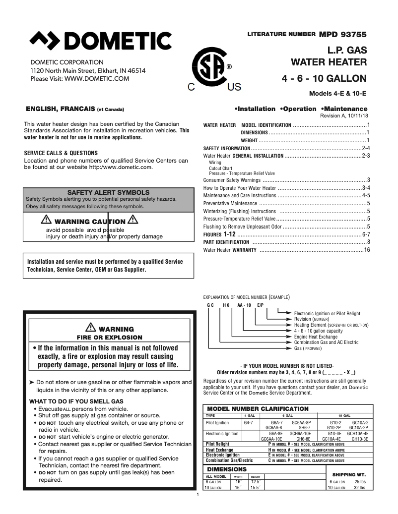 Page 1 de la notice Guide d'installation Dometic DFMD 20111