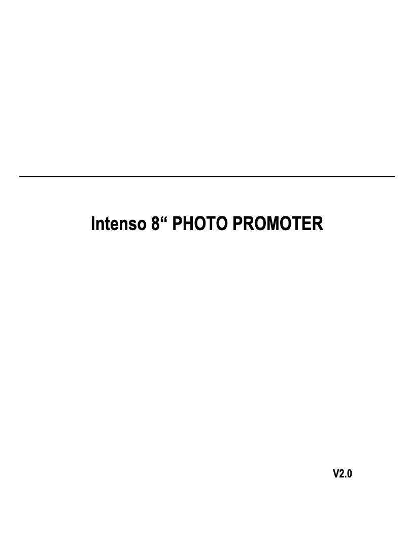 Page 1 de la notice Manuel utilisateur Intenso PhotoPromoter 8"