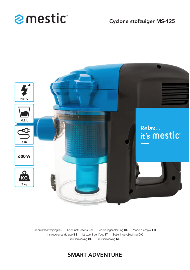 Página 1 del manual Manual de usuario Mestic MS-125