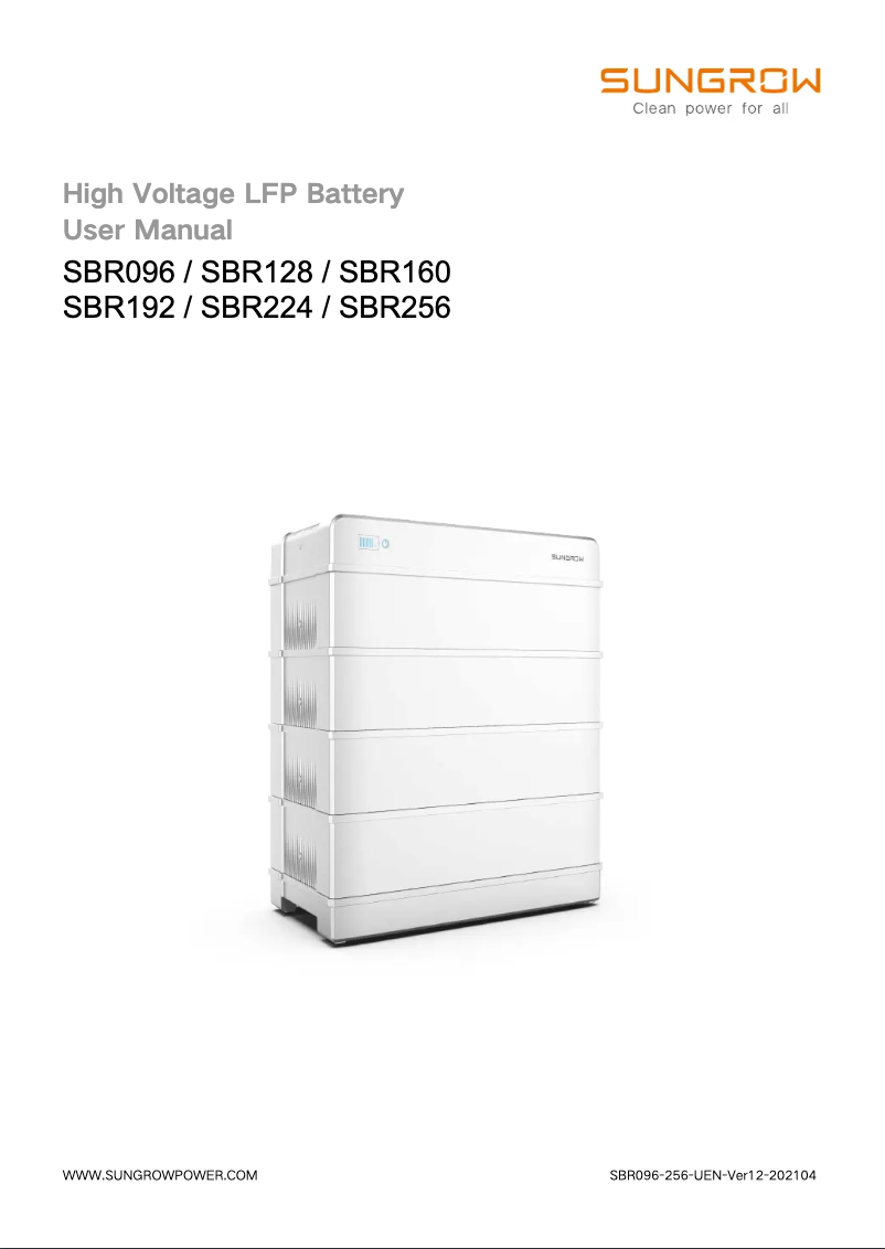 Página 1 del manual Manual de usuario Sungrow SMR032