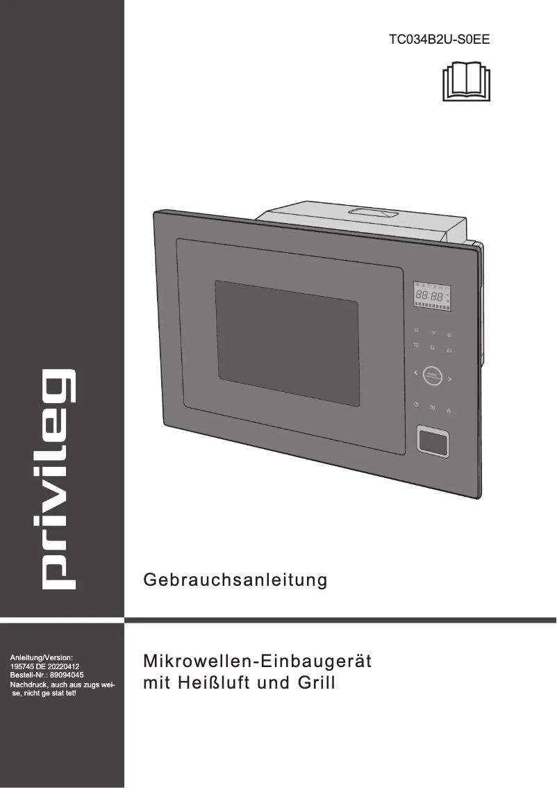 Page 1 de la notice Manuel utilisateur Privileg TC034B2U-S0EE