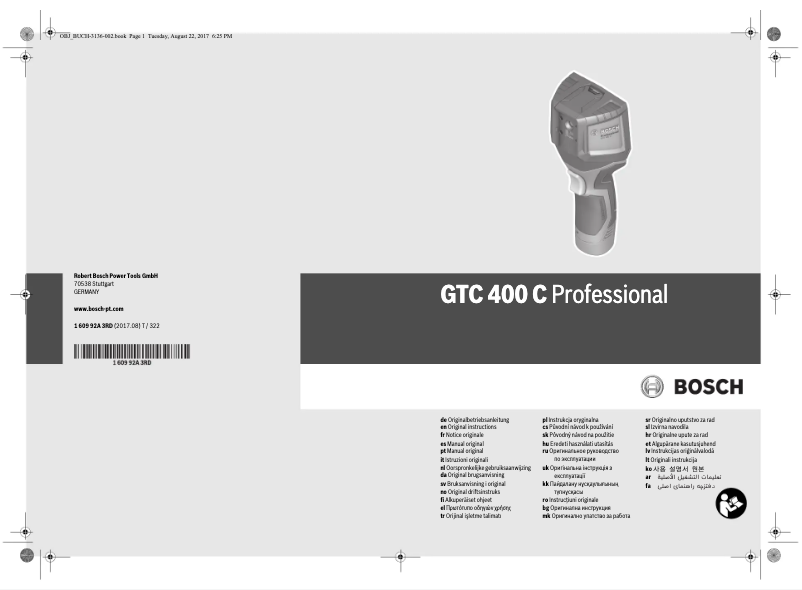 Page 1 de la notice Manuel utilisateur Bosch GTC 400 C Professional