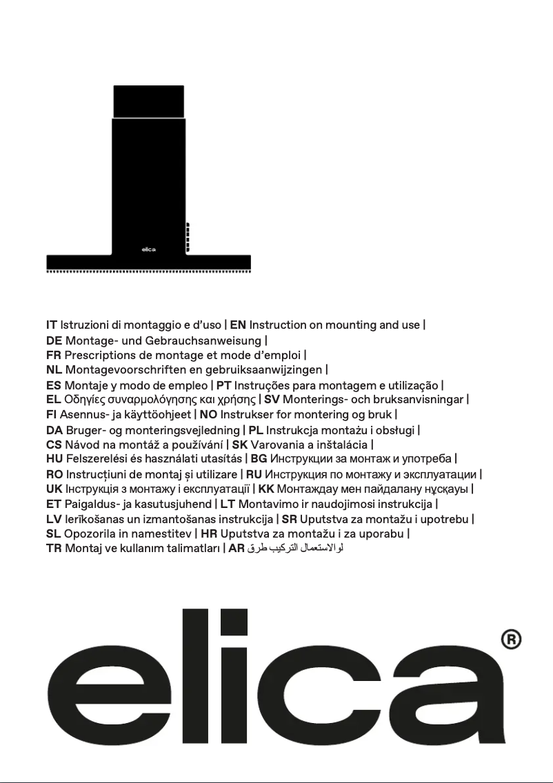 Page 1 de la notice Manuel utilisateur Elica Easy UX PRF0119940A