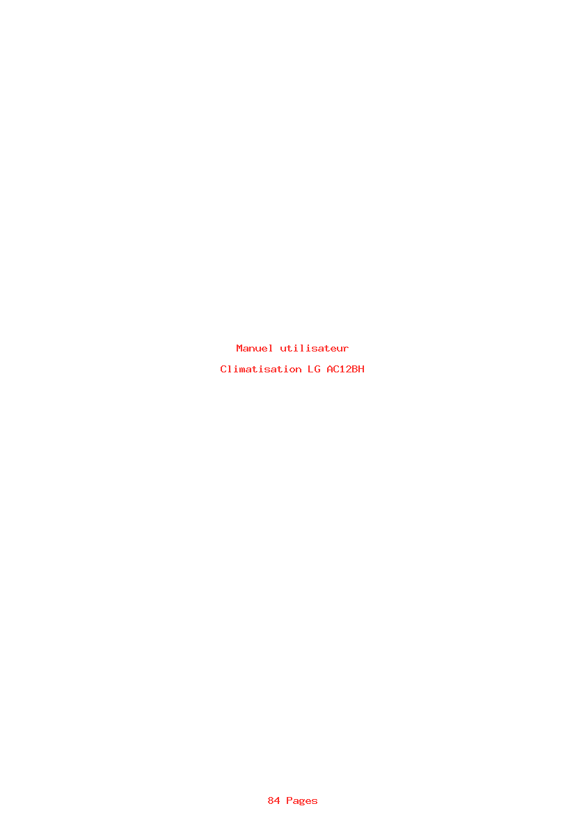 Page 1 de la notice Manuel utilisateur LG AC12BH
