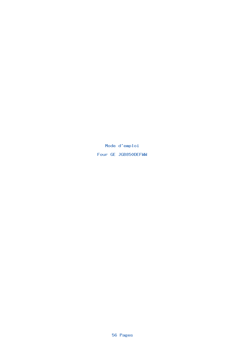 Page 1 de la notice Mode d'emploi GE JGB850DEFWW