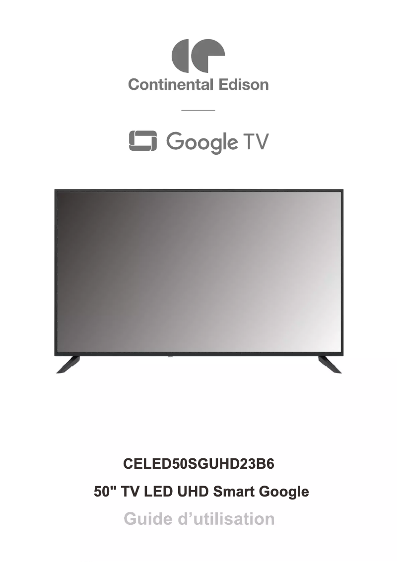 Page 1 de la notice Manuel utilisateur Continental Edison CELED50SGUHD23B6