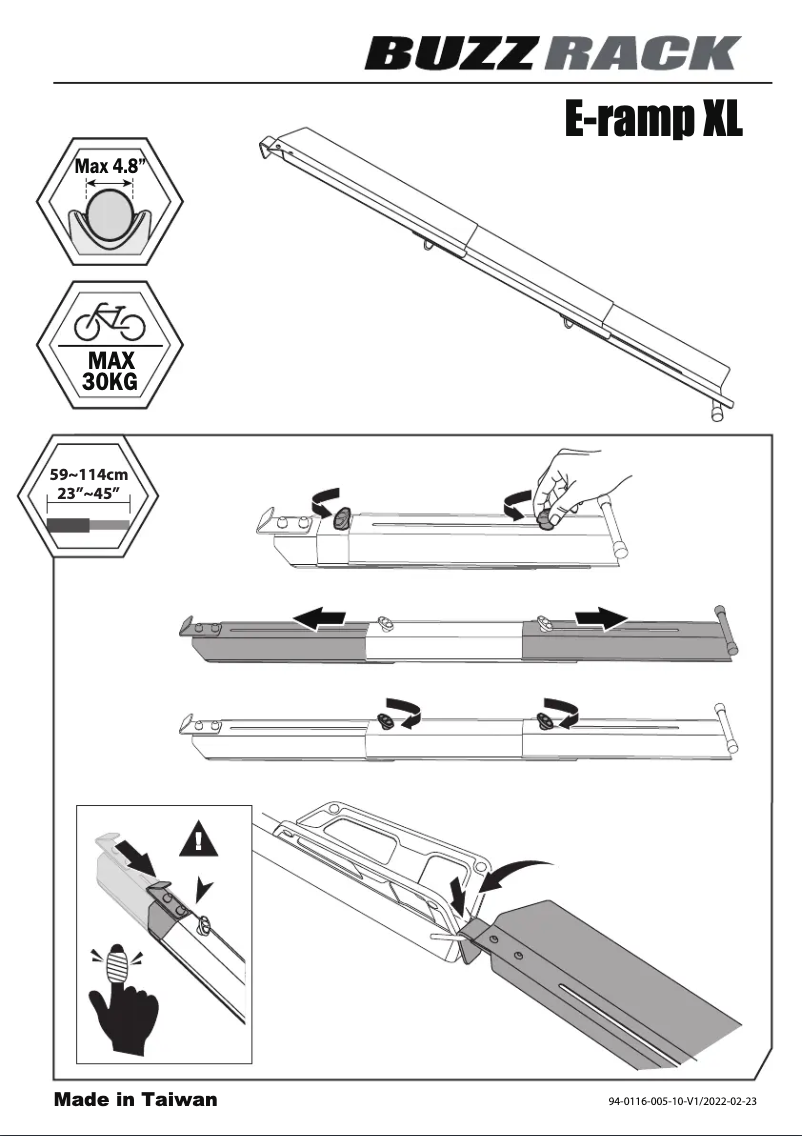 Page 1 de la notice Manuel utilisateur Buzz Rack E-Ramp Xl