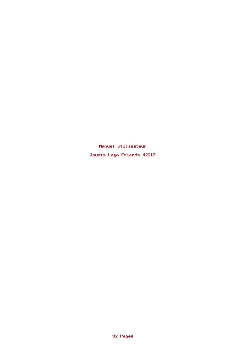 Page 1 de la notice Manuel utilisateur Lego Friends 42617