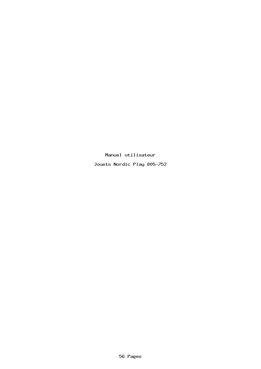 Page 1 de la notice Manuel utilisateur Nordic Play 805-752