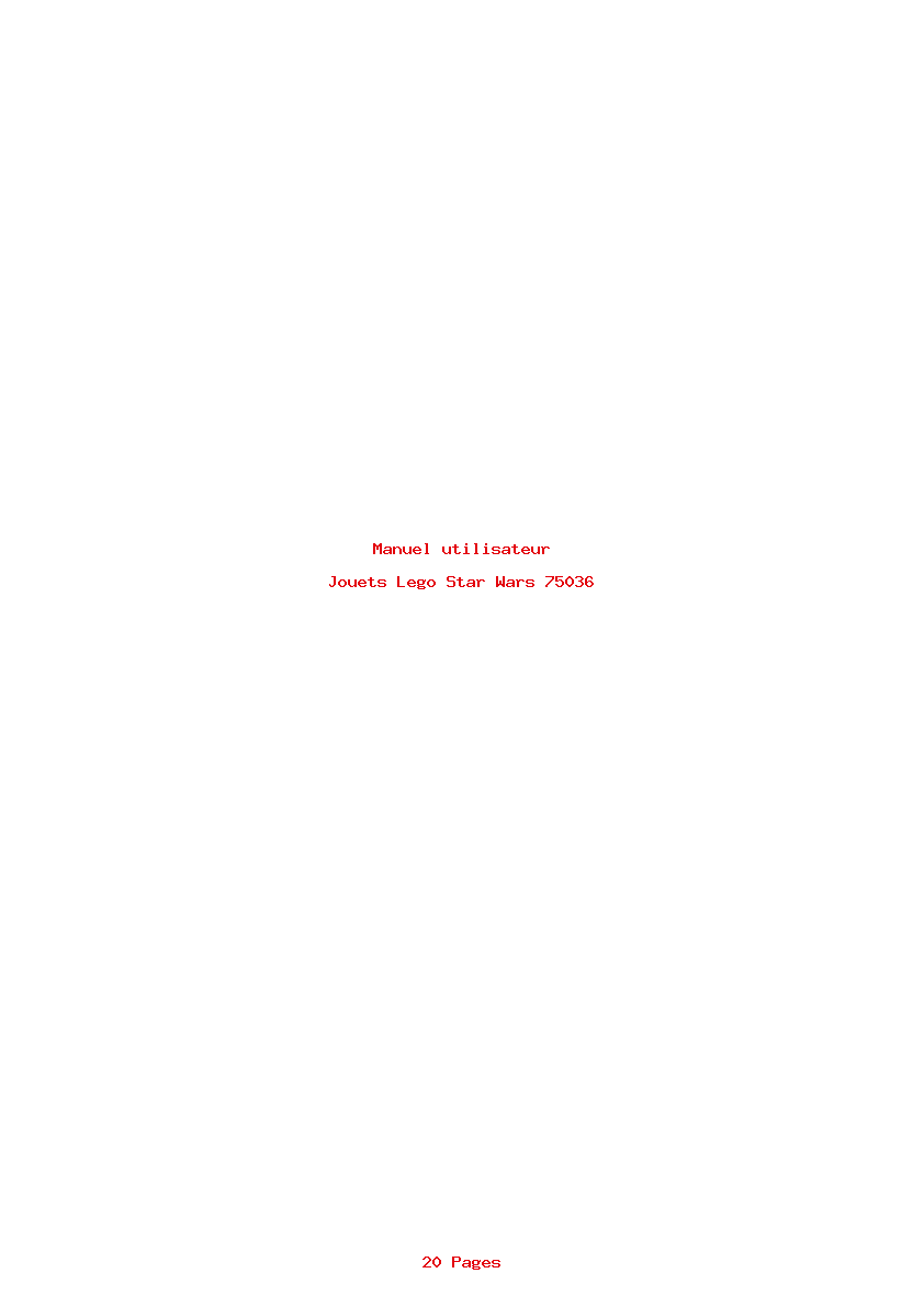 Page 1 de la notice Manuel utilisateur Lego Star Wars 75036