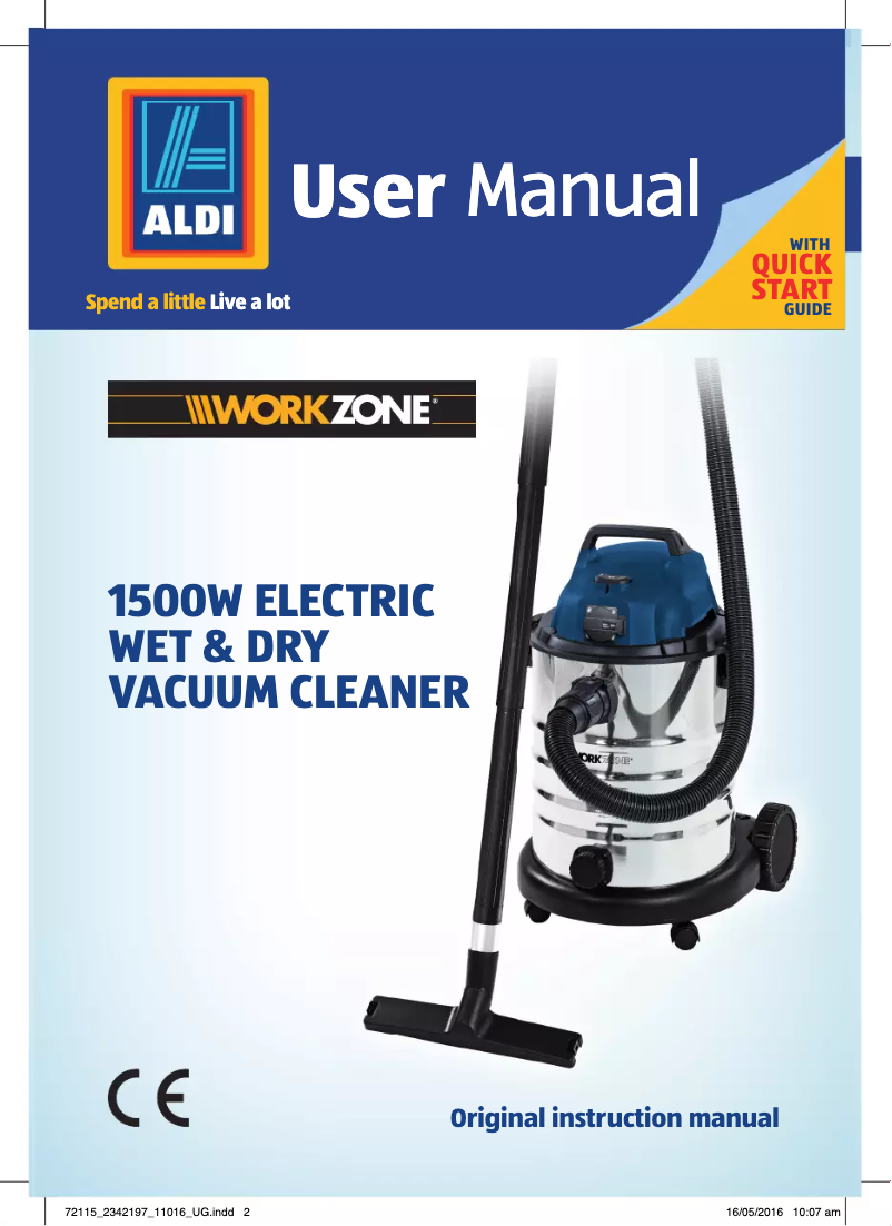 Page 1 de la notice Manuel utilisateur Workzone WZVC 1930 SA