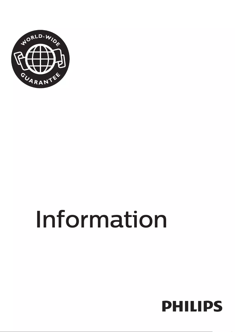 Page 1 de la notice Informations de garantie Philips AJ5030