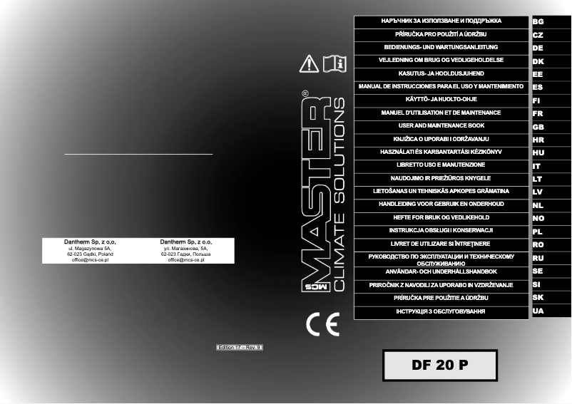 Page 1 de la notice Manuel utilisateur Master DF 20 P