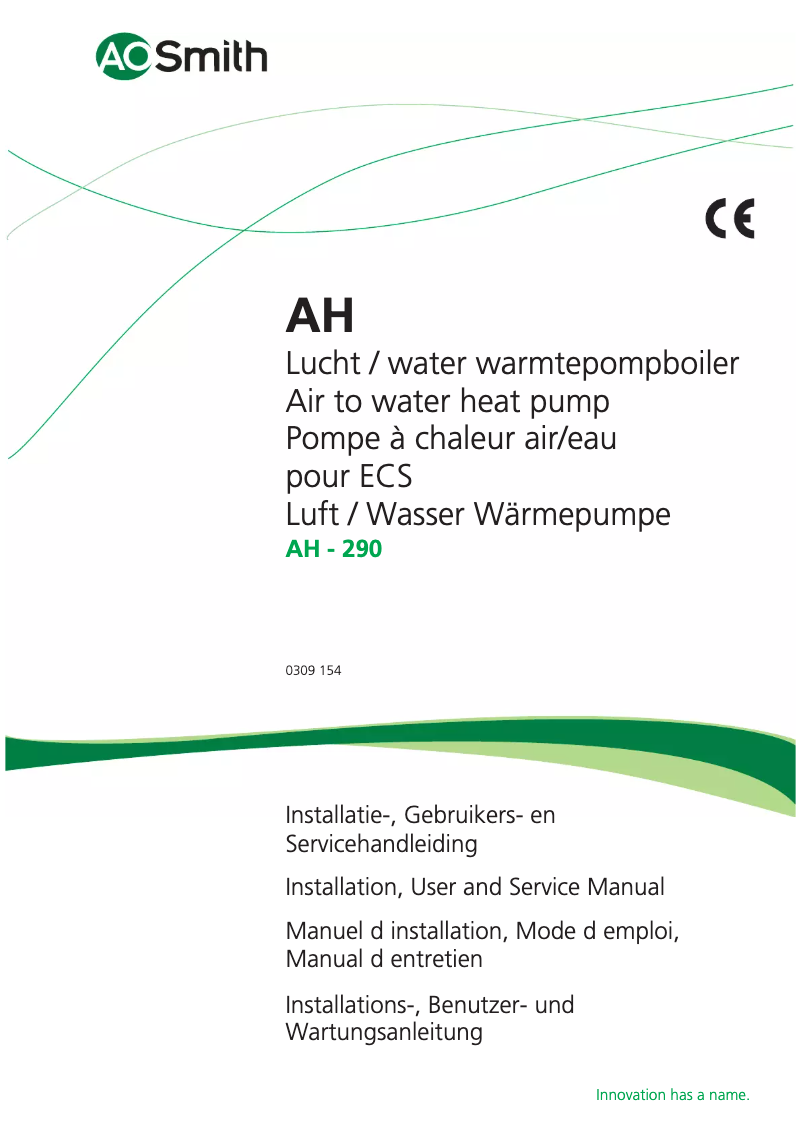 Página 1 del manual Manual de usuario A.O. Smith AH 290