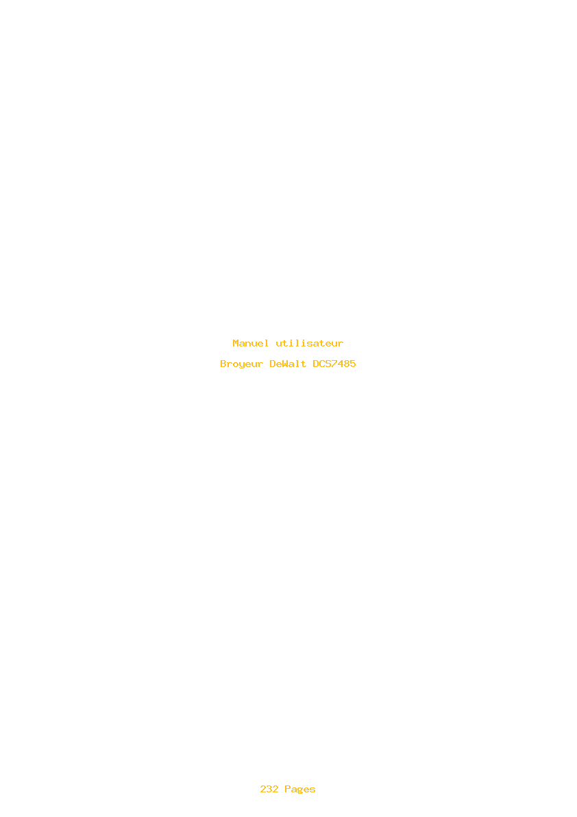 Page 1 de la notice Manuel utilisateur DeWalt DCS7485