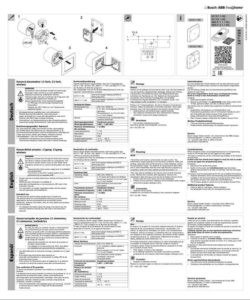 Page 1 of the manual User Manual Busch-Jaeger 2CKA006200A0050