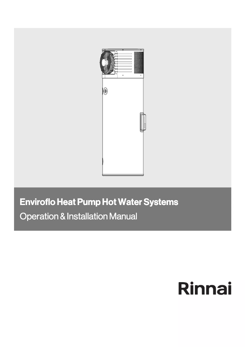 Page 1 de la notice Manuel utilisateur Rinnai Enviroflo Heat Pump