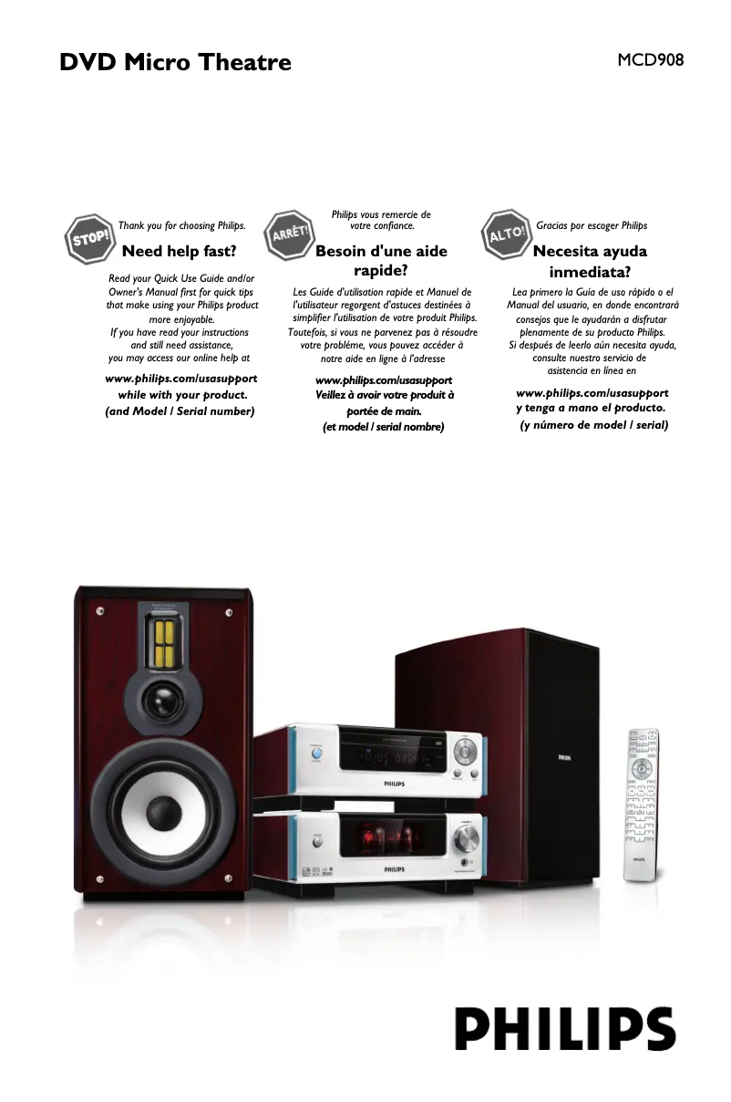 Page n°1 - Manuel utilisateur Philips MCD908