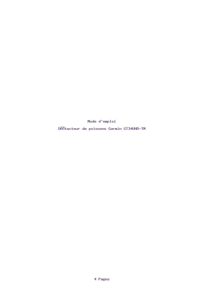 Image de la première page du manuel de l'appareil GT34UHD-TM