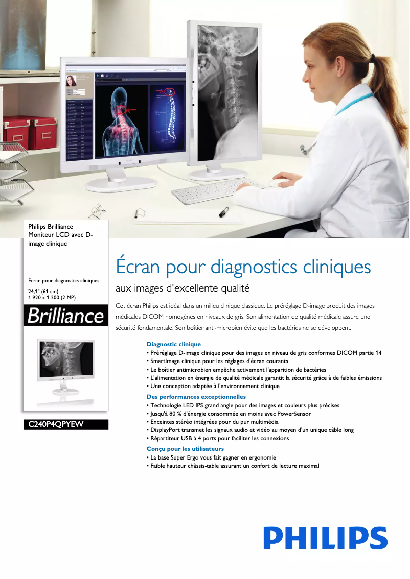 Página 1 del manual Ficha técnica Philips Brilliance C240P4QPYEW