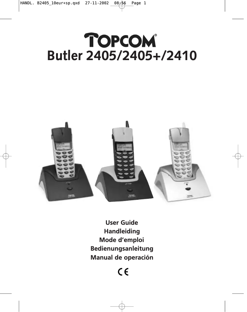 Página nº 1 - Manual de usuario Topcom Butler 2405 plus