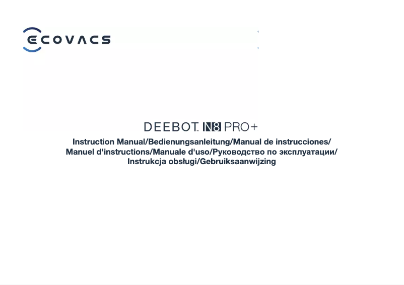 Página 1 del manual Manual de usuario ECOVACS Deebot N8 Pro+