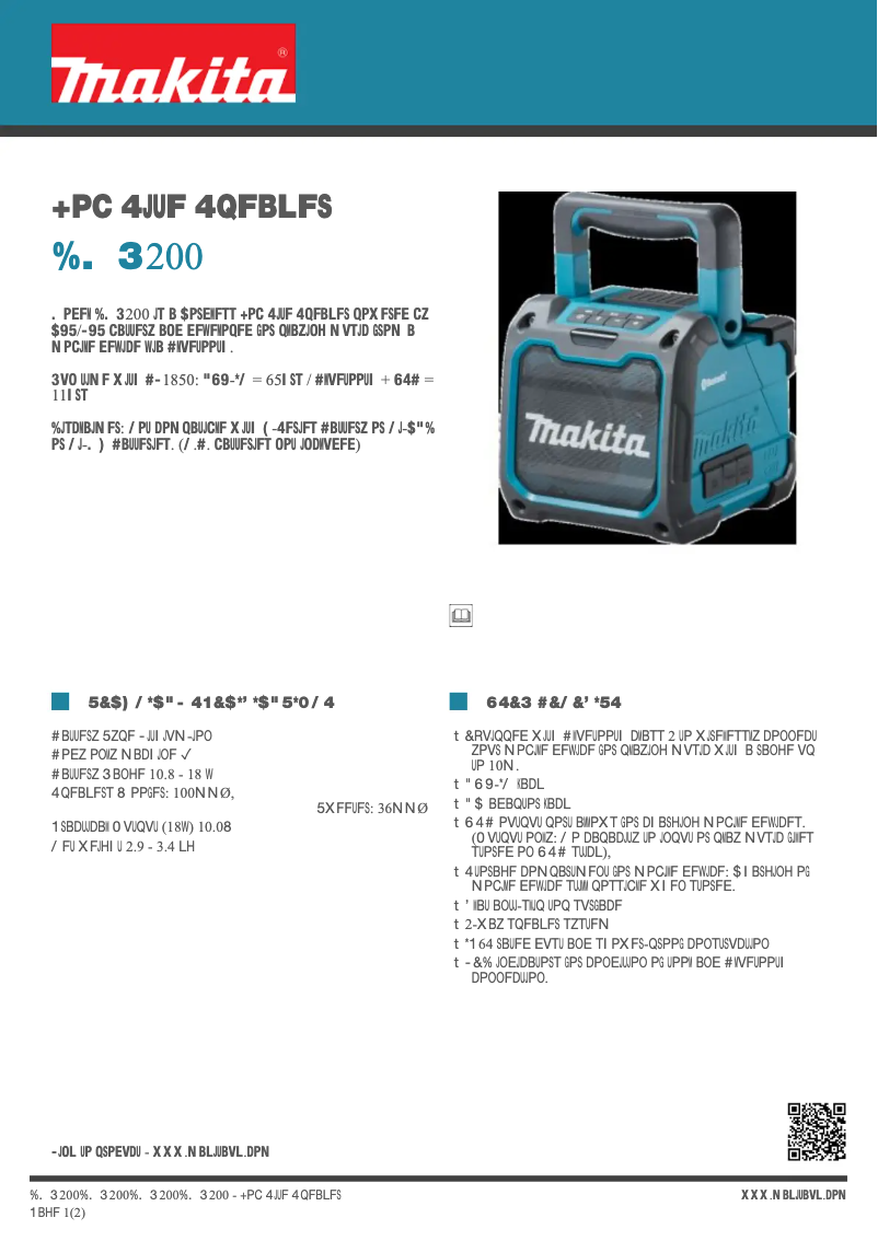 Página 1 del manual Ficha técnica Makita DMR200