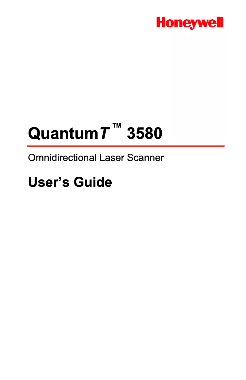Page 1 de la notice Manuel utilisateur Honeywell QuantumT 3580