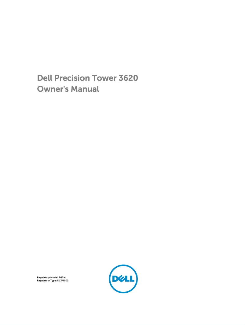 Page 1 de la notice Manuel utilisateur Dell Precision 3620