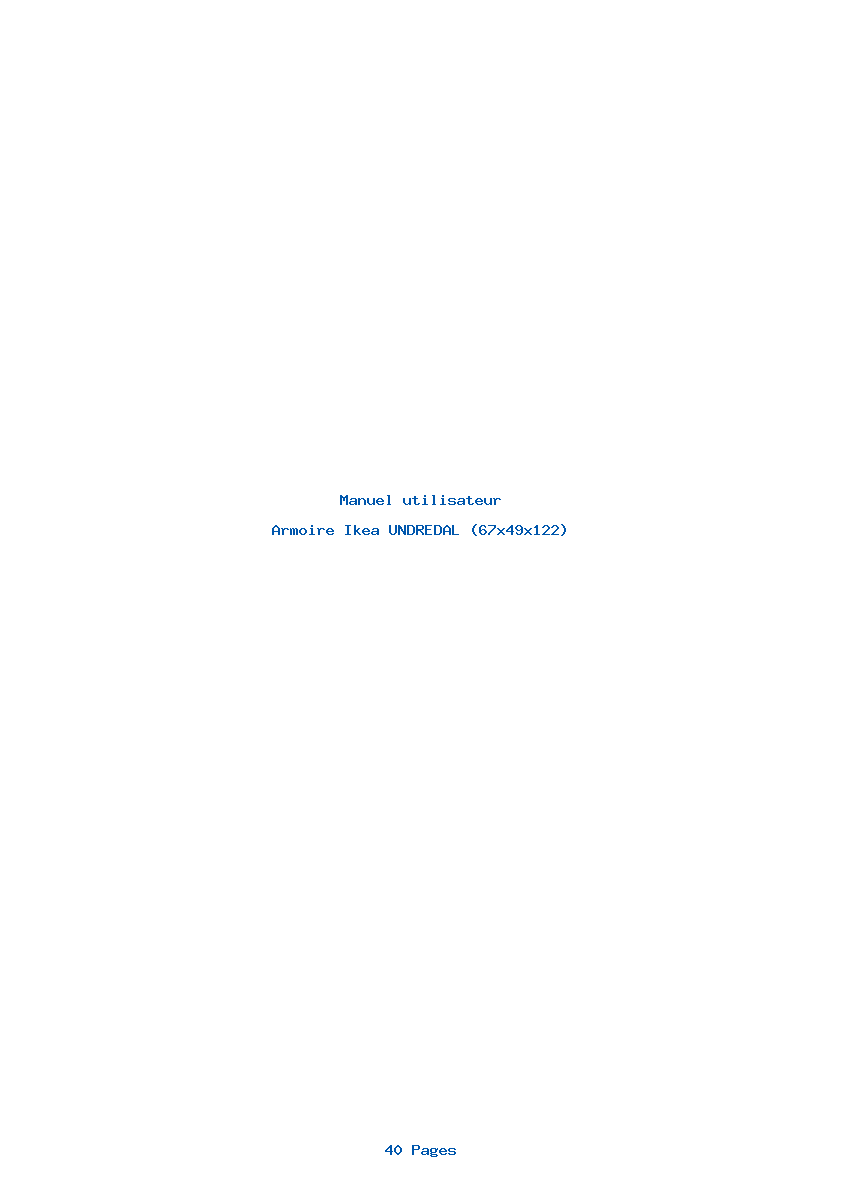 Page 1 de la notice Manuel utilisateur Ikea UNDREDAL (67x49x122)