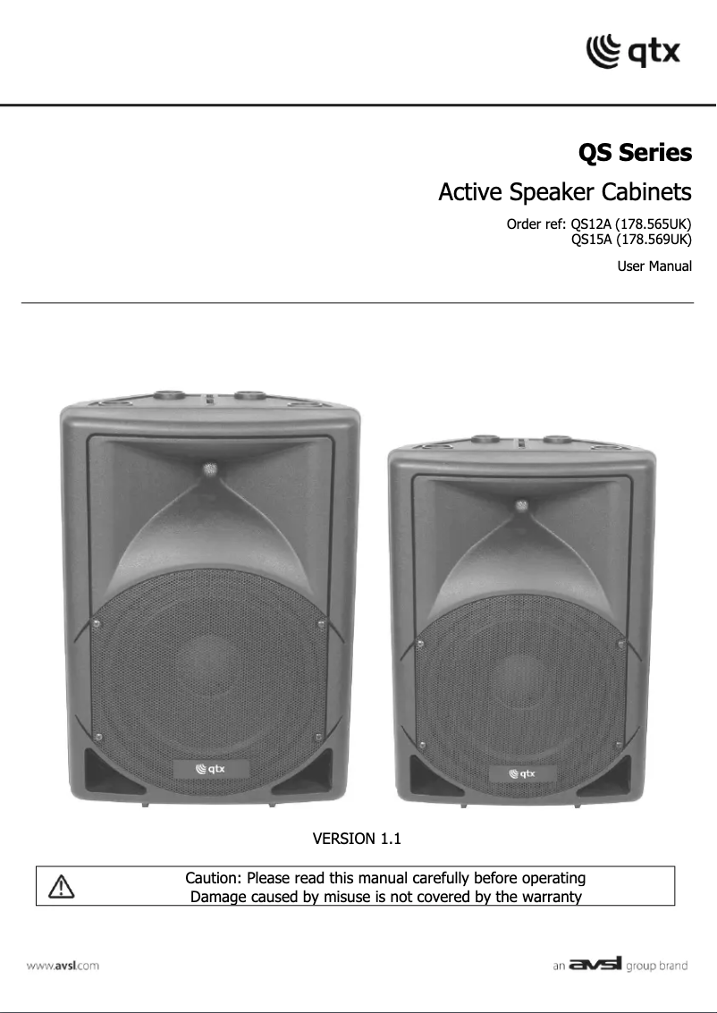 Page 1 de la notice Manuel utilisateur Qtx QS15A