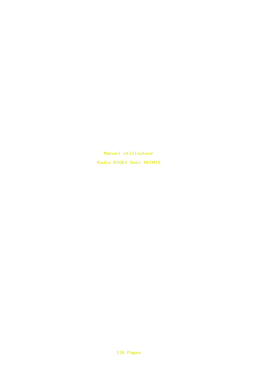 Page 1 de la notice Manuel utilisateur RYOBI One+ RBTM18