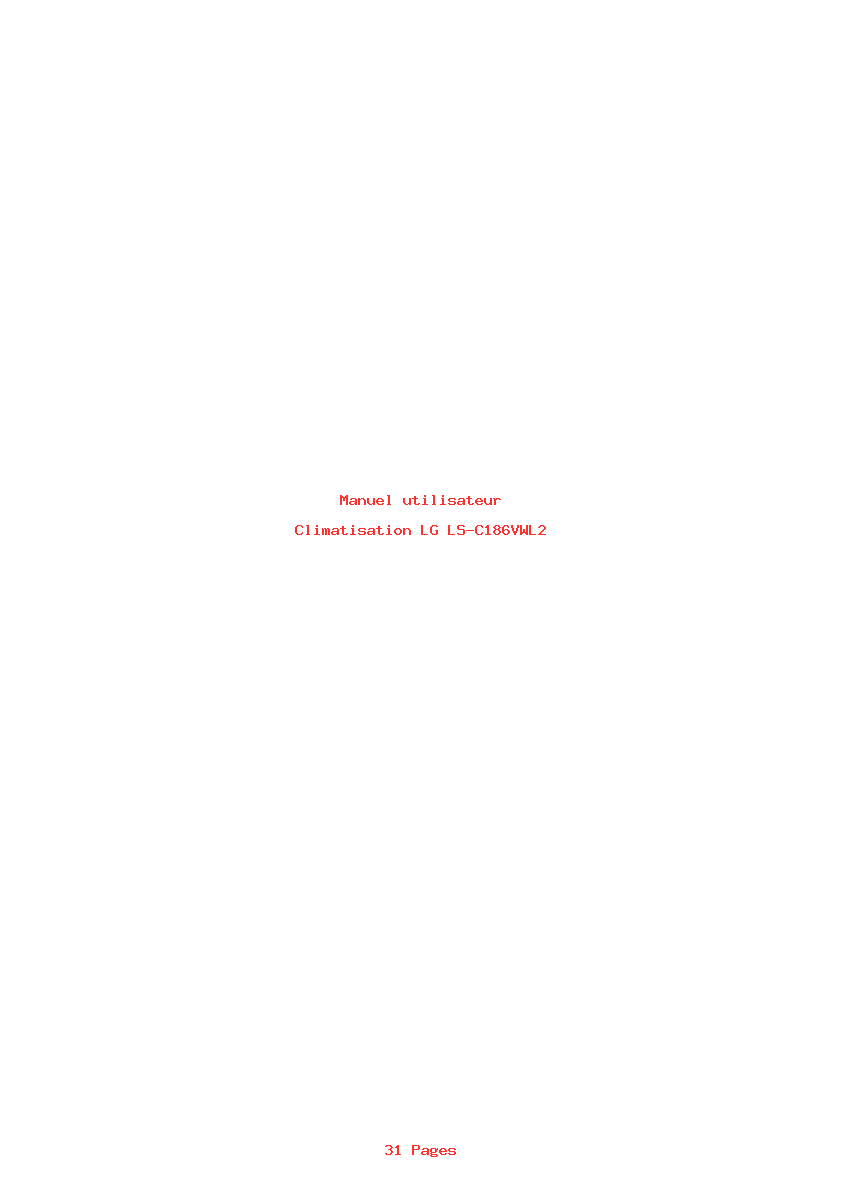 Page 1 de la notice Manuel utilisateur LG LS-C186VWL2