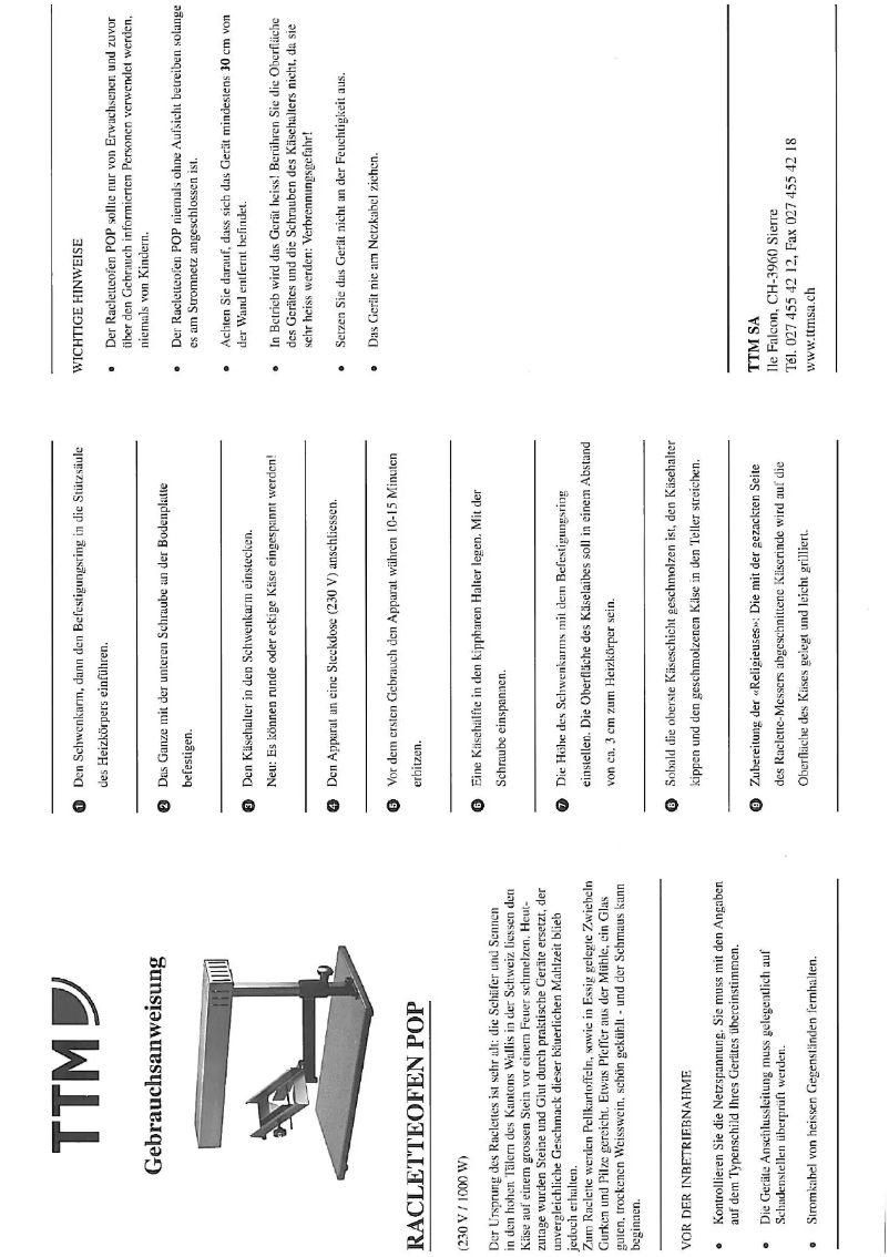 Page 1 de la notice Manuel utilisateur TTM POP 13190