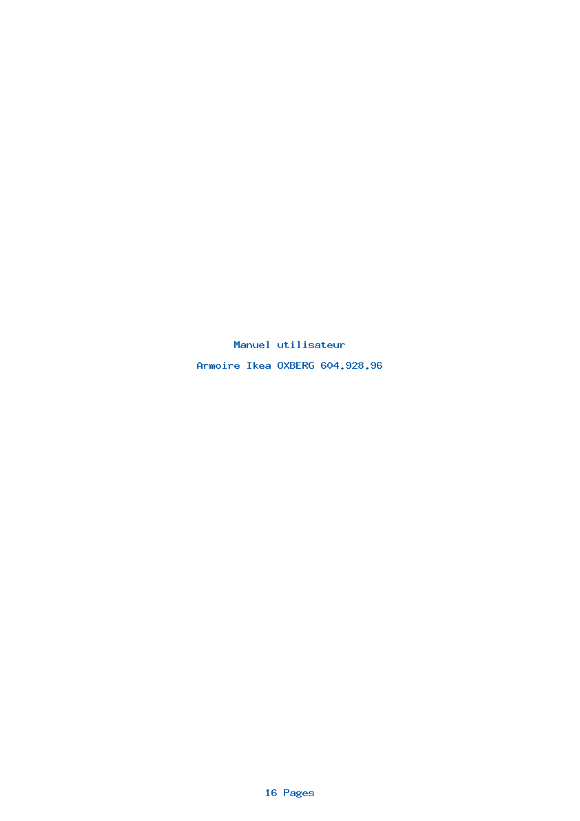 Page 1 de la notice Manuel utilisateur Ikea OXBERG 604.928.96
