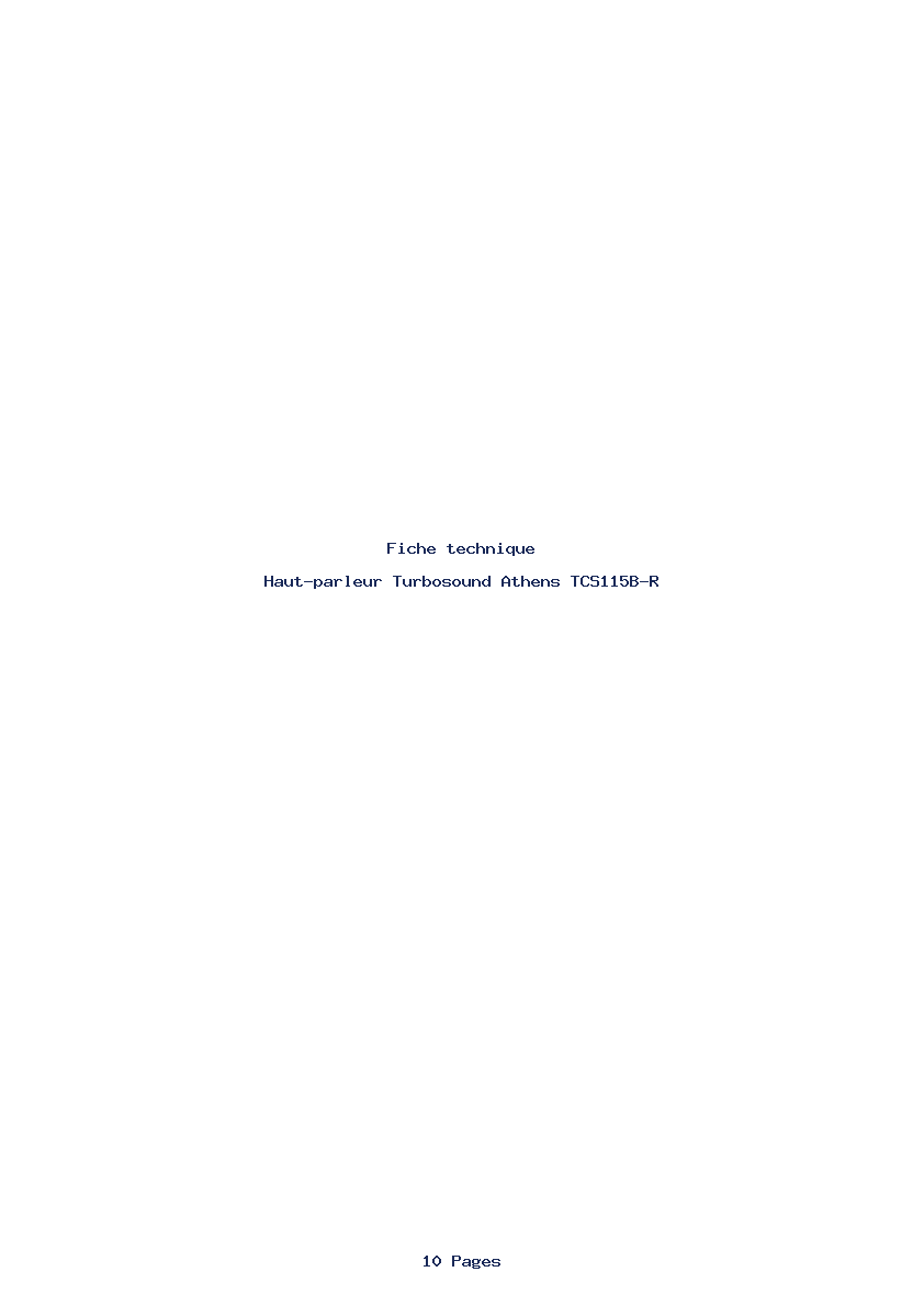 Page 1 de la notice Fiche technique Turbosound Athens TCS115B-R