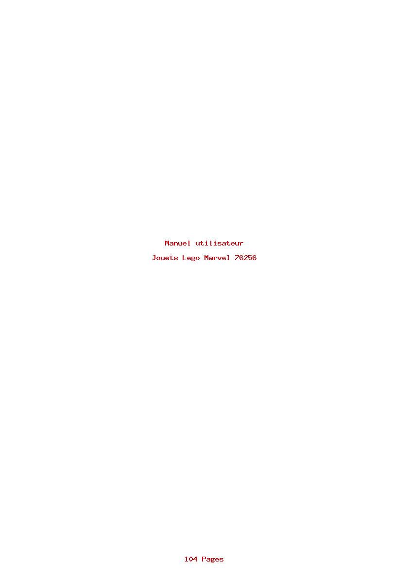 Page 1 de la notice Manuel utilisateur Lego Marvel 76256