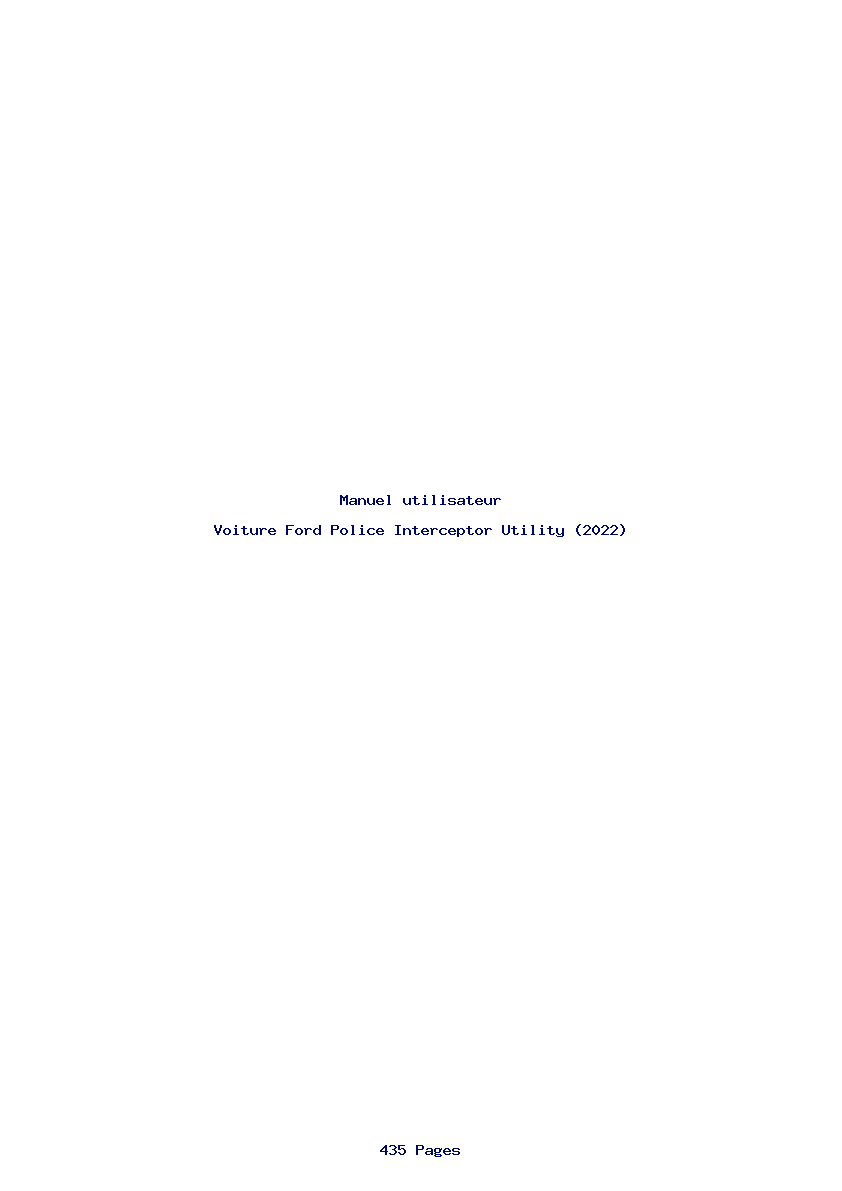 Page 1 de la notice Manuel utilisateur Ford Police Interceptor Utility (2022)