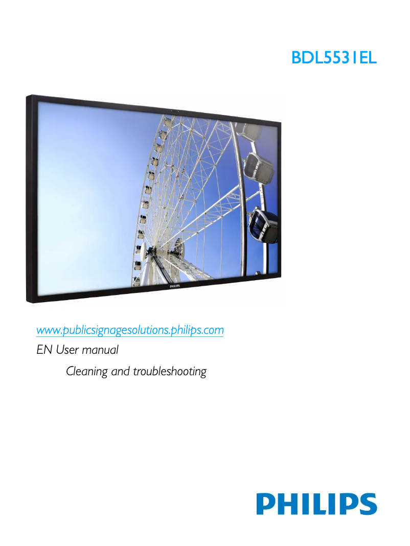 Page n°1 - Manuel utilisateur Philips BDL5531EL