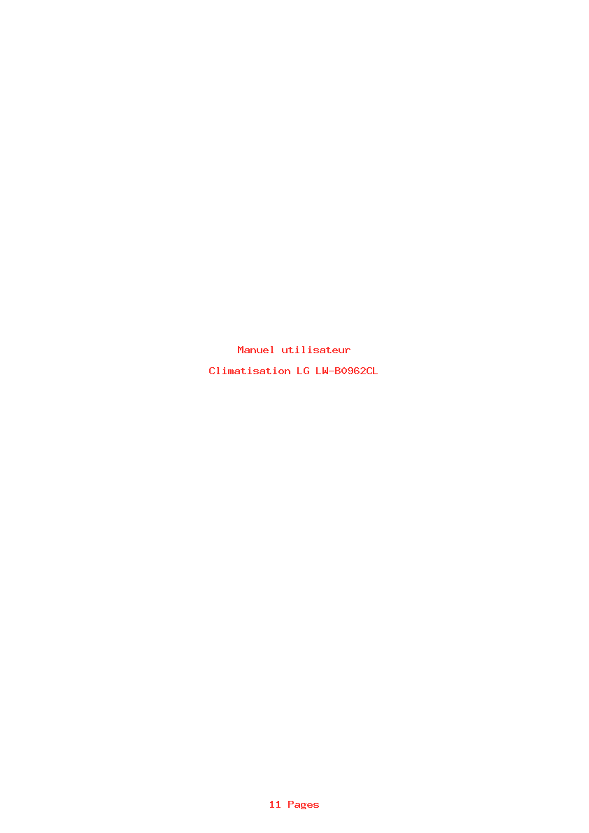 Page 1 de la notice Manuel utilisateur LG LW-B0962CL