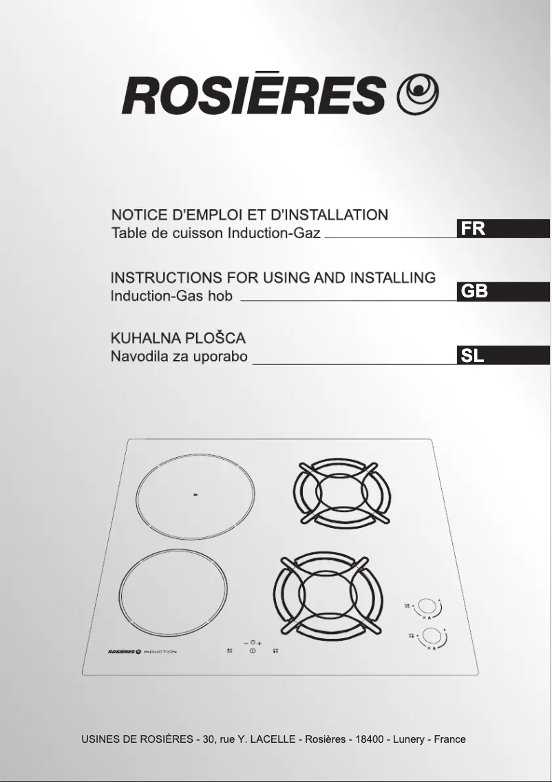 Page 1 de la notice Manuel utilisateur Rosieres RTMIG 622