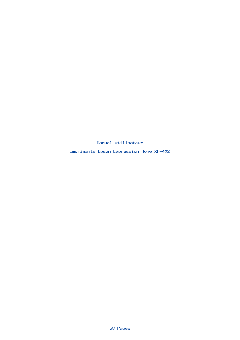 Page 1 de la notice Manuel utilisateur Epson Expression Home XP-402