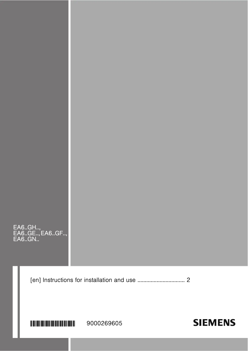 Page 1 de la notice Manuel utilisateur Siemens EQ700220