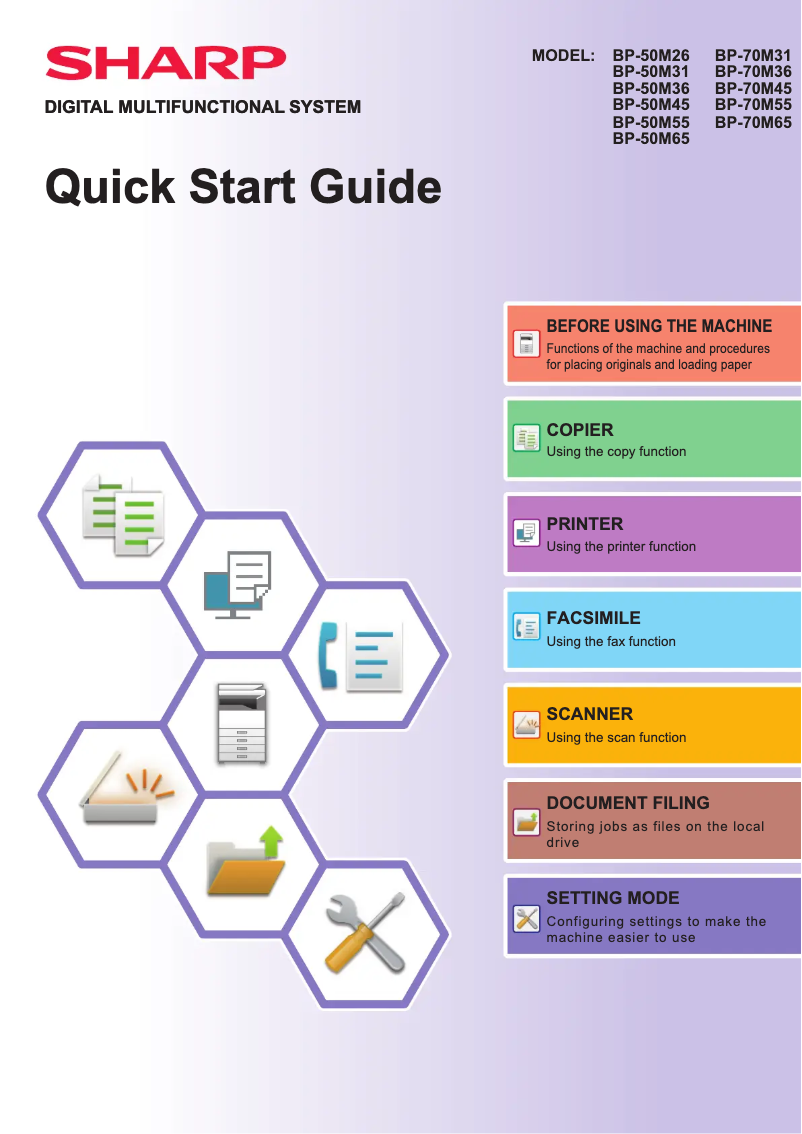 Image de la première page du manuel de l'appareil BP-70M31