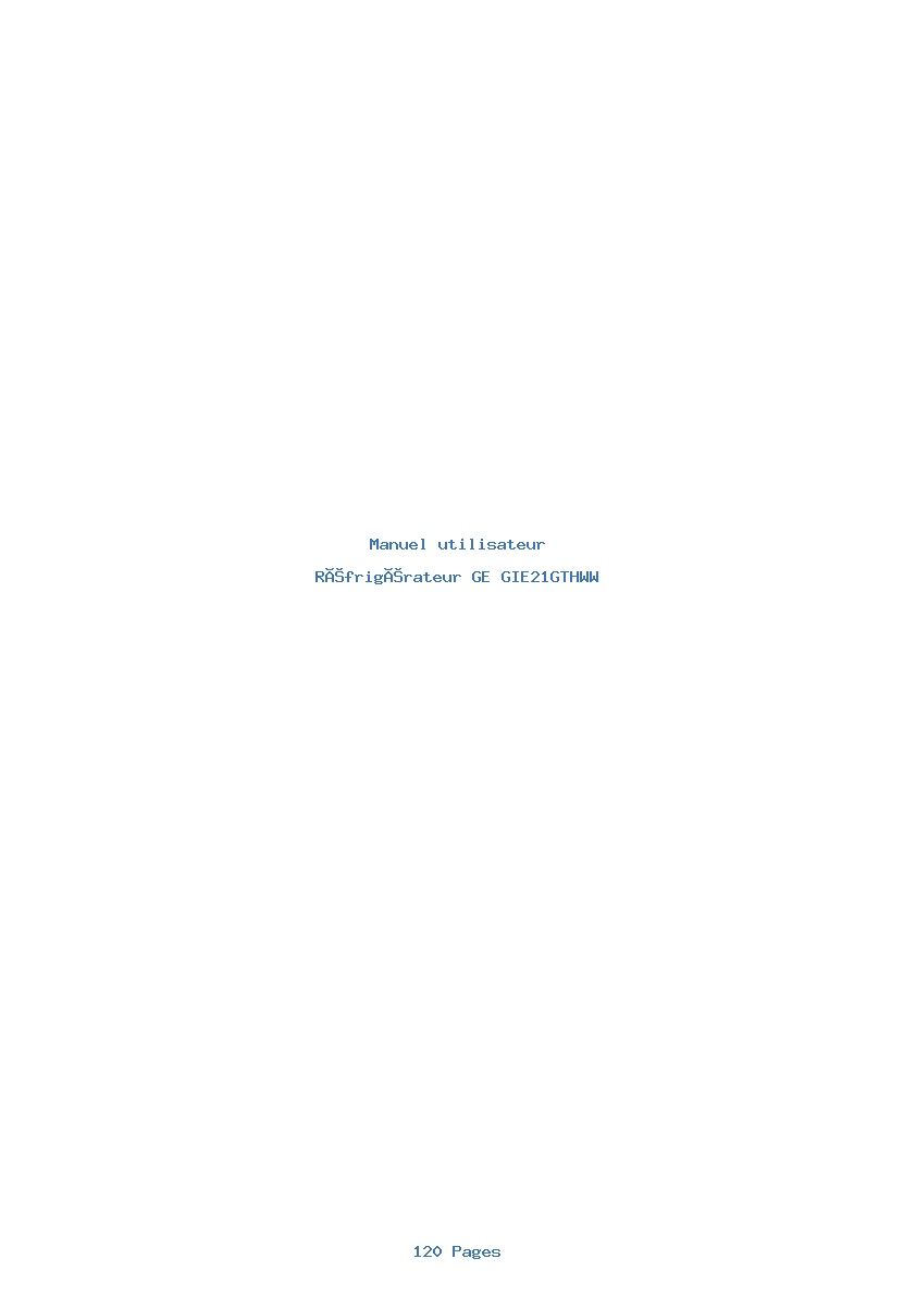Page 1 de la notice Manuel utilisateur GE GIE21GTHWW