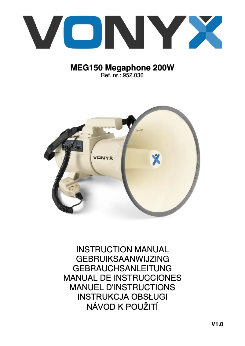 Page 1 de la notice Manuel utilisateur Vonyx MEG150