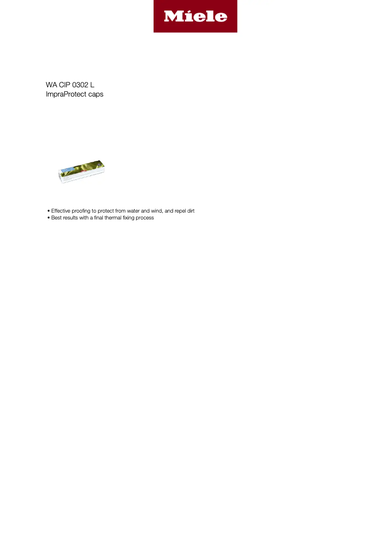 Página 1 del manual Manual de usuario Miele WA CIP 0302 L